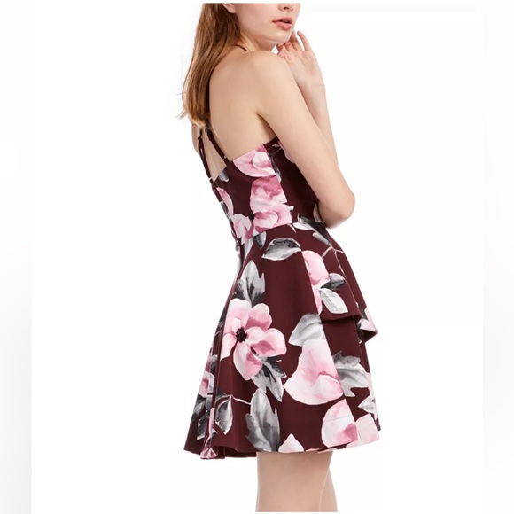 Speechless Womens Juniors Floral Fit & Flare Halter Dress Ivory 7 - Picture 3 of 16